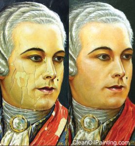 Clean Oil Paintings Valentino Portrait Painting Restoration